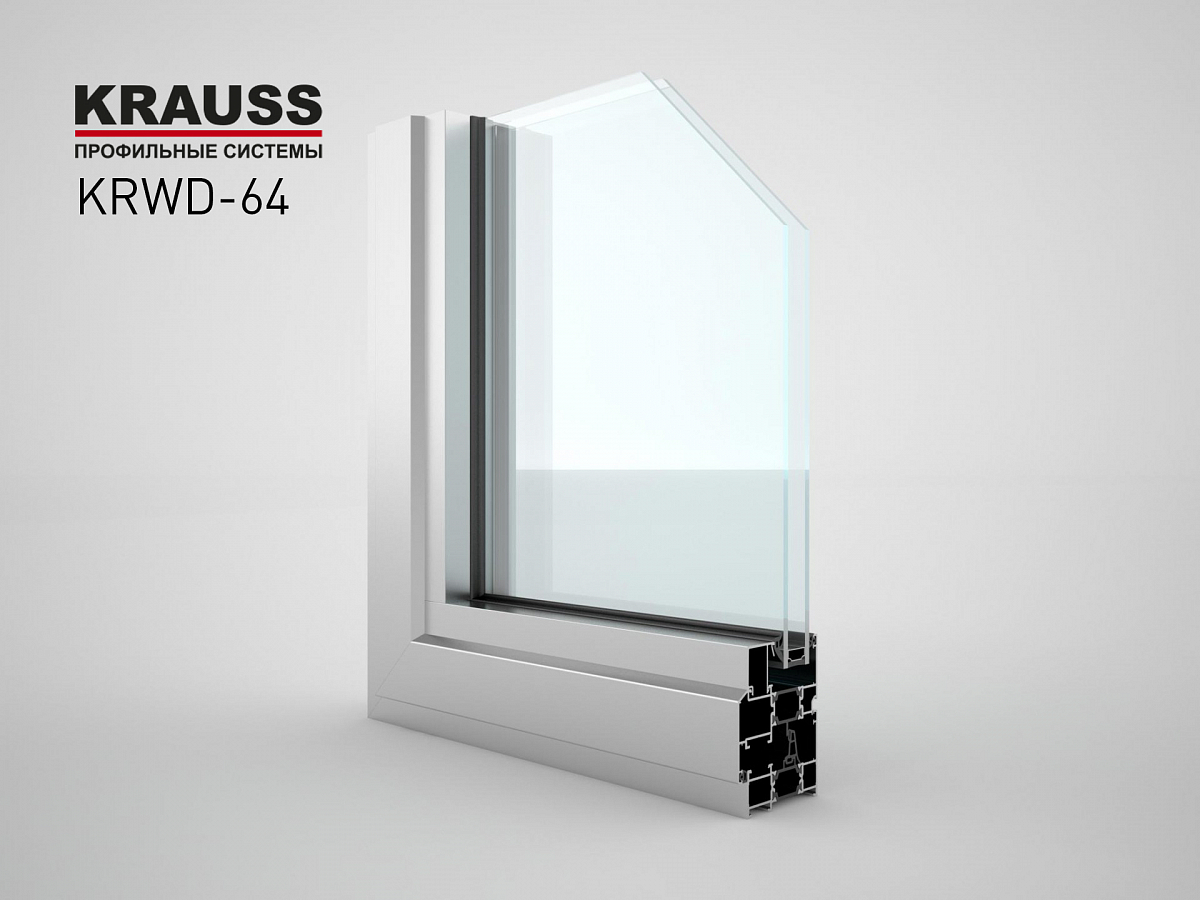 Тёплые алюминиевые окна в дом Krauss KRWD-64 в Троицке